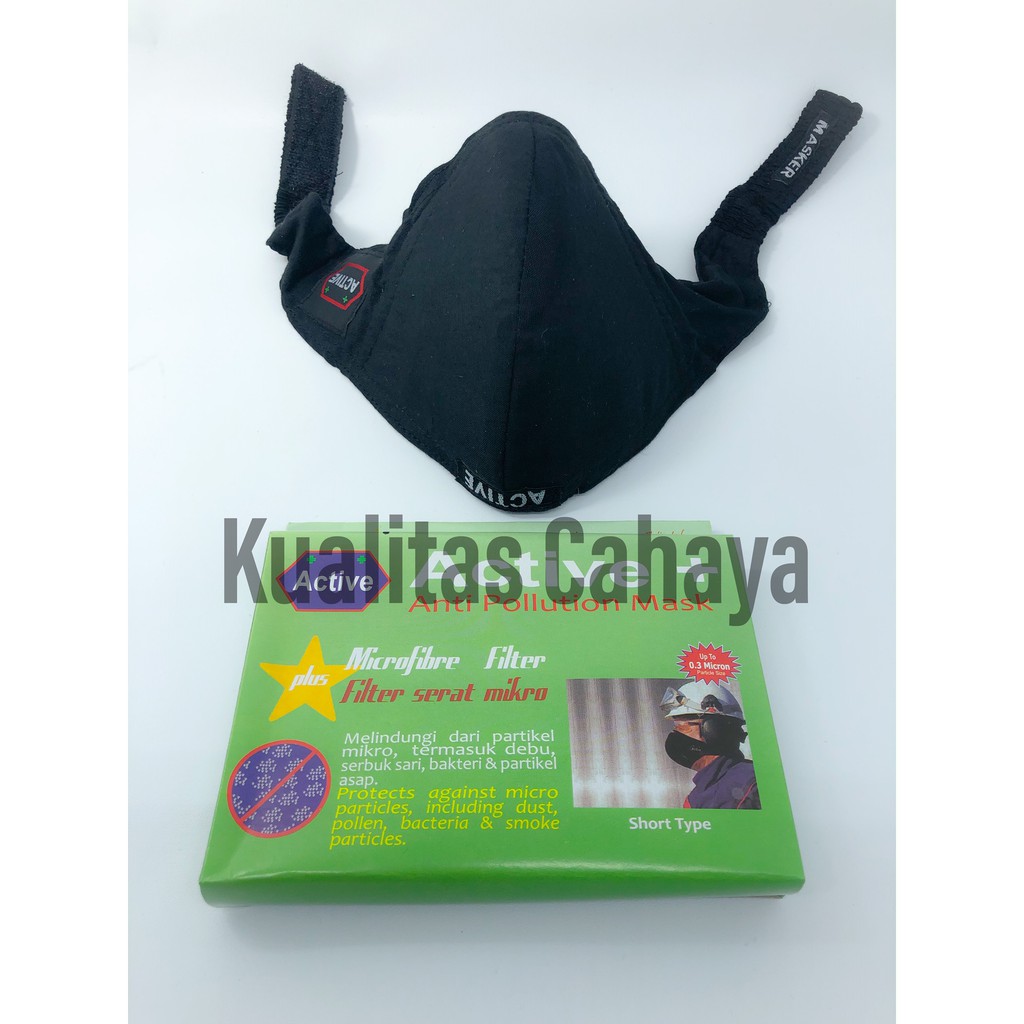 Masker Microfibre ACTIVE + Anti Bakteri dan Polusi Safety Plus