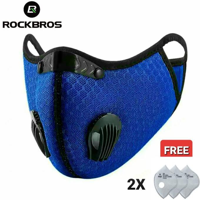 Masker Sport Valve Kn95 - Sport Mask - Masker Sepeda - Masker Outdoor - Navy Blue Terbaru