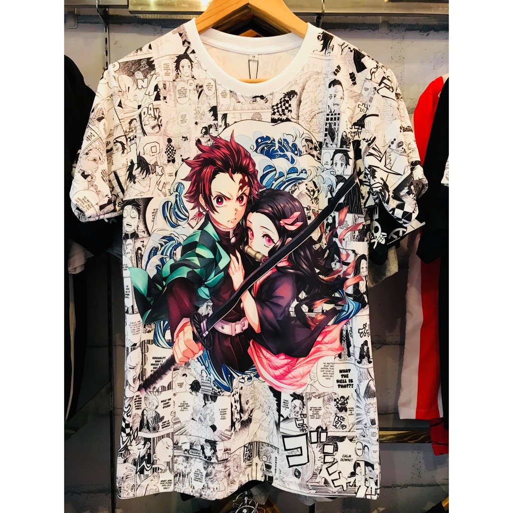 Kaos Kimetsu no Yaiba Fullprint Tanjiro and Nezuko