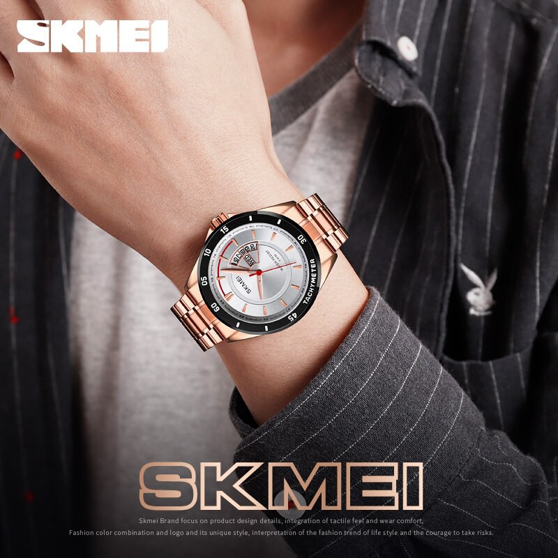 Jam Tangan Pria SKMEI 1641 Analog Day Date Stainless Steel Original SKMEI