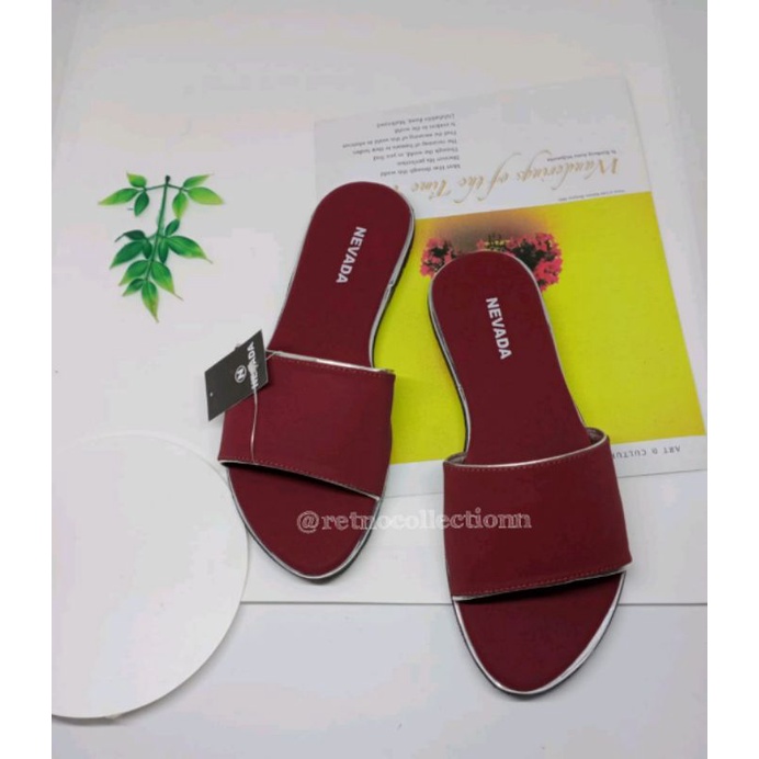 sandal wanita terbaru/sendal slop wanita slip/sandal Slop P NVD/sandalwanita/sandal nevada