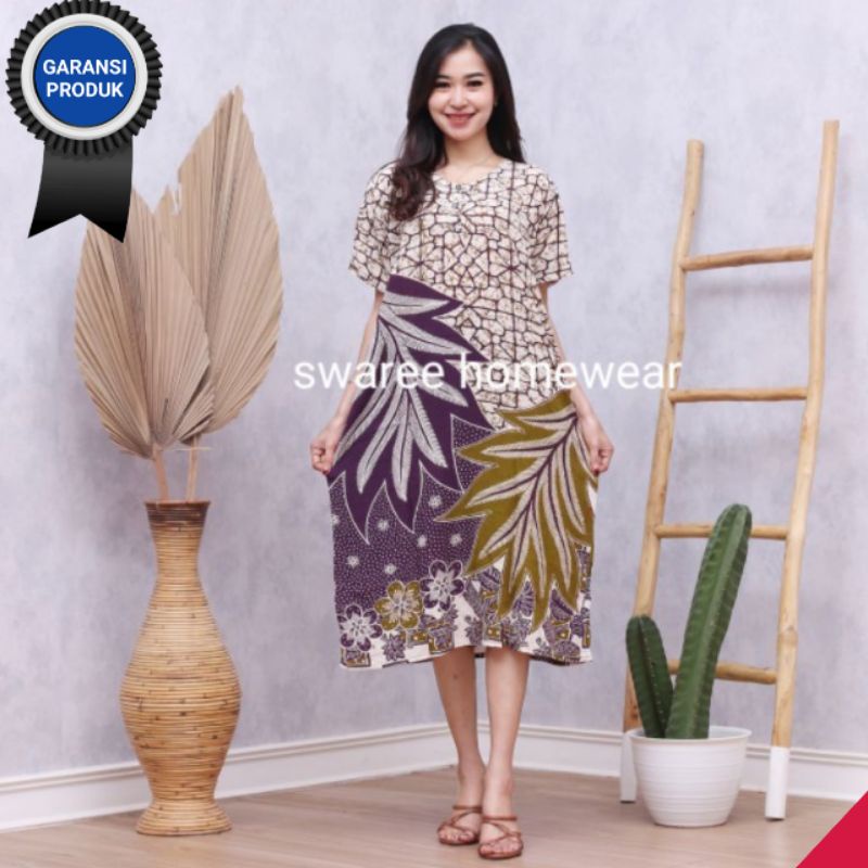 Baju Daster Wanita Kekinian Pakaian Remaja Perempuan Cewek Dewasa Lengan Pendek Busui Ibu Menyusui Bahan Rayon Model Fashion Busui Friendly Casual Santai Tidur Harga Grosir Murah Terbaru Modis Ukuran Size LD 105 Dress Motif Batik Khas Pekalongan Bisa COD