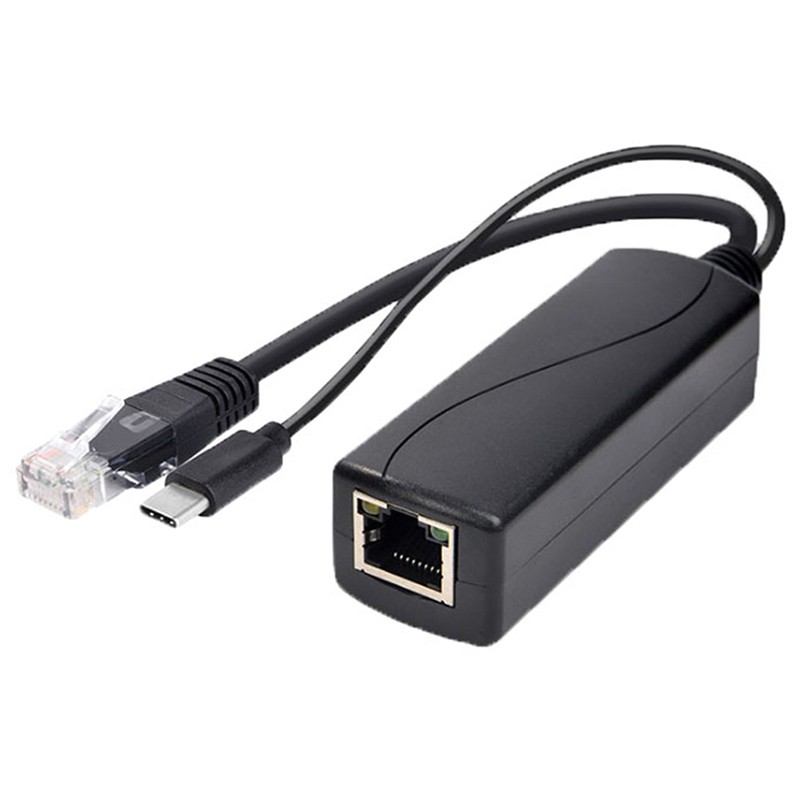 (Ele) Splitter Poe Usb 48v Ke 5v Power Over Ethernet 802.3af Warna Putih Untuk Raspberry