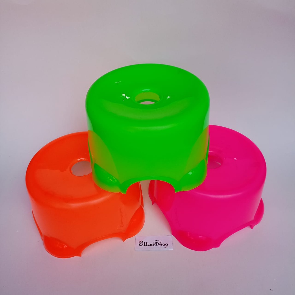 Bangku plastik kecil imut lucu warna DX RedBox tempat duduk pendek mini ringan kursi jongkok lebar 2