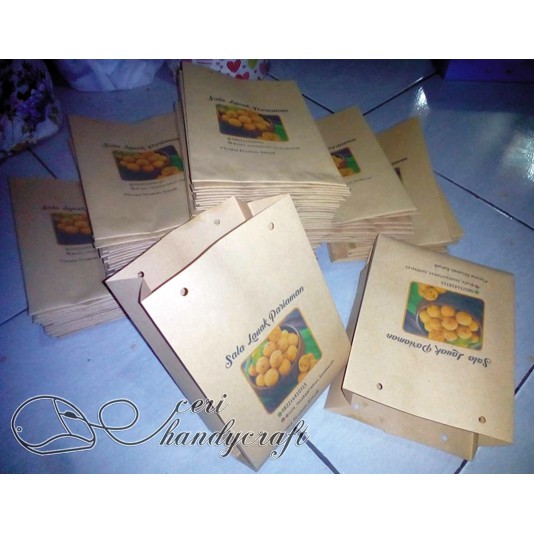 

paperbag utk snack/cemilan uk.16x13x7cm TANPA TALI desain custom isi 100pc