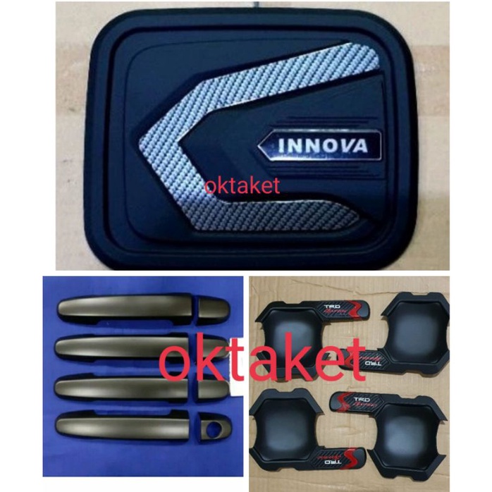 paket outer handle tank cover innova lama grand innova 2005 2010 2012 2015 trd sportivo hitam Chrome