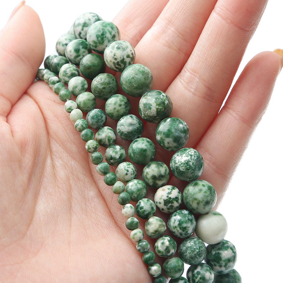 32-89 pcs Batu Alam Hijau Afrika Jade Beads Longgar Spacer Manik-manik untuk Membuat Perhiasan DIY Gelang Anting-Anting Aksesoris 4/6/8/10/12 Mm