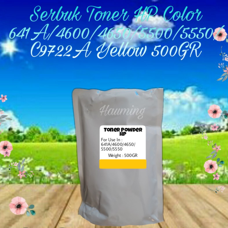 Serbuk Toner HP 641A 4600 4610 4650 4600dtn 4600hdn 4600n 4650dn 4650hdn 4650n C9722A Yellow 500gr