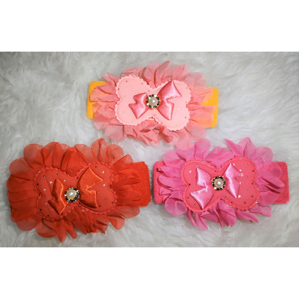 HH10 Headband Bandana Handuk Pita Mutiara Ubur