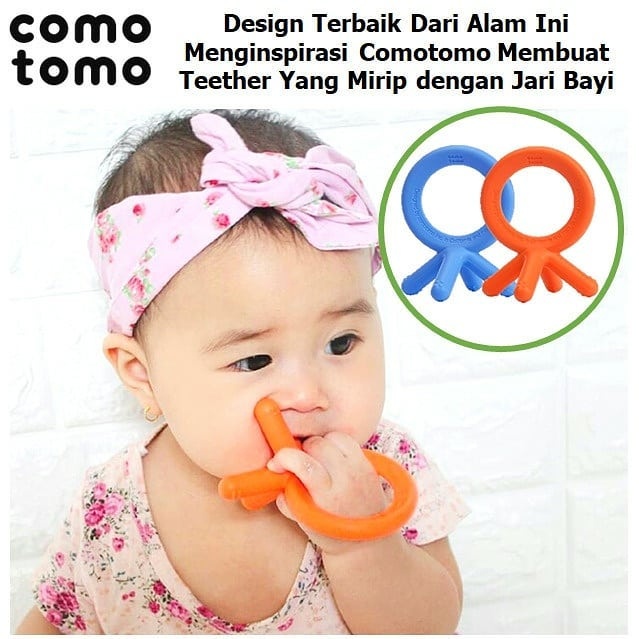 COMOTOMO SILICONE TEETHER [ORANGE, BLUE]