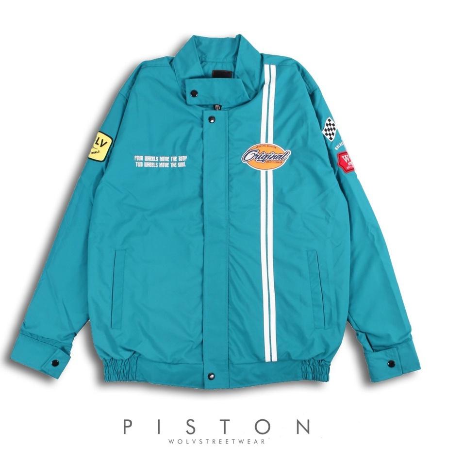 MUR.116783 ‣ WOLV JAKET RACING PRIA / VINTAGE JAKET PRIA PISTONKEREN SIMPLE BIKERS RACING / JAKET SU