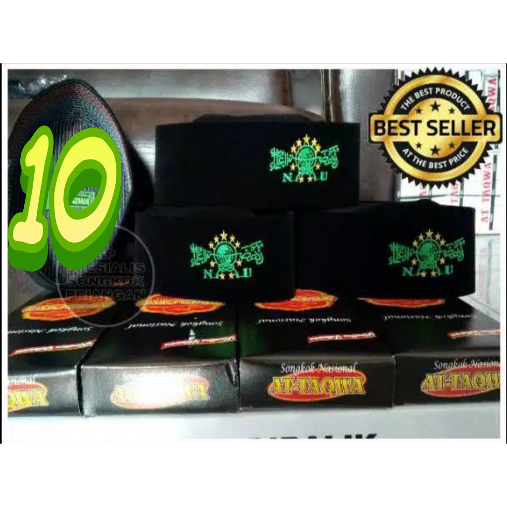 Peci Songkok hitam | Kopiah bludru Anak dan Dewasa At-taqwa-NU size 10