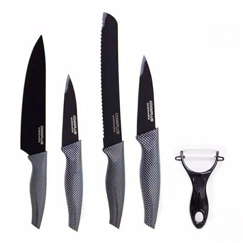 Pisau Lock n Lock Exclusive Cookplus Knife 5 pcs Set Black Lock and Lock