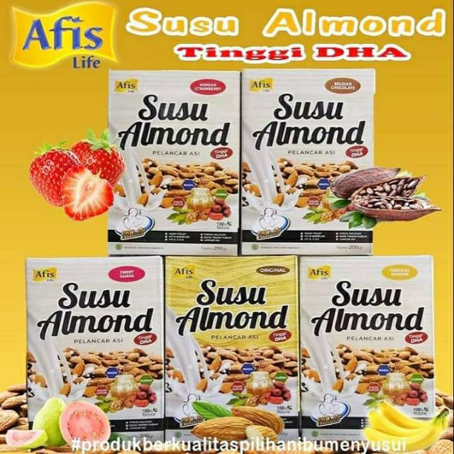 Afis Life Susu Bubuk Almond Pelancar Asi Booster 200 gr dengan Kurma Madu