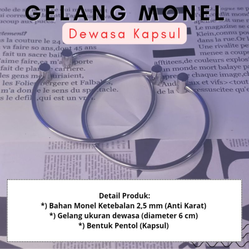 Gelang Monel Dewasa Pentol Kapsul Anti Karat