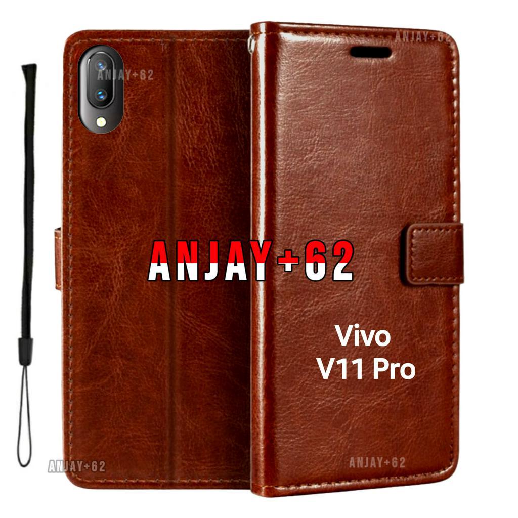 Vivo V11 / V11i (1806) 6.3in FLIP Casing hp PU - sarung dompet kulit case wallet untuk hp