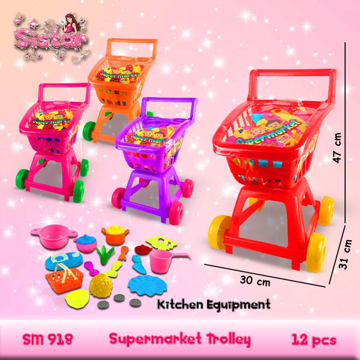 MURAH SM918 Trolly Troly Troli Troley Trolley Dorong Mainan Anak Perempuan Besar Jumbo SISTAR