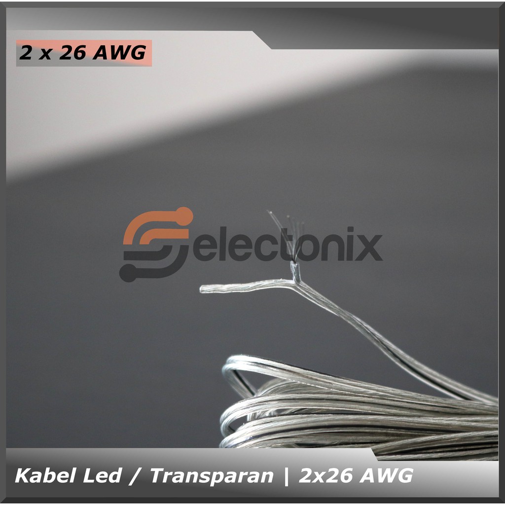 Kabel Listrik 2 x 26 AWG | Transparan [100m]