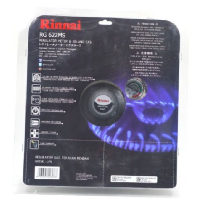 Selang dan Regulator Gas Rinnai RG-622MS