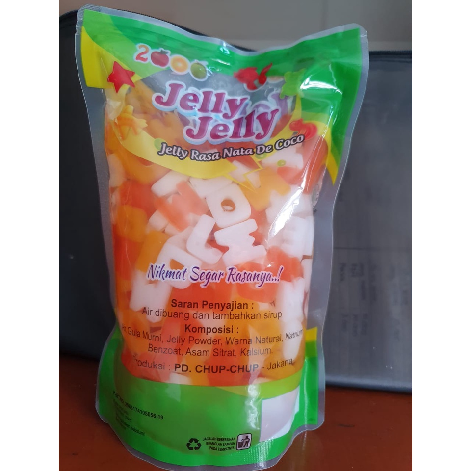 

JELLY TOPPING MINUMAN MOTIF HURUF 500gr/POUCH