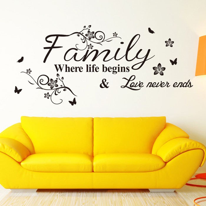 Wall Decal - Stiker Dinding &quot;FAMILY, WHERE LIFE BEGINS...&quot;