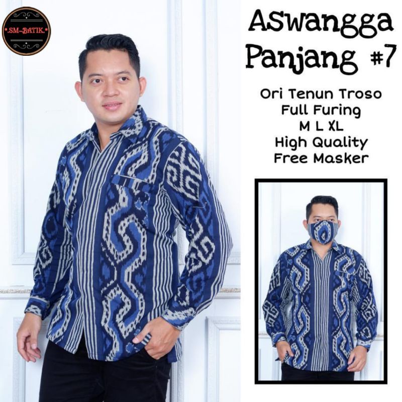 Aswangga Panjang Kemeja Pria Tenun Troso