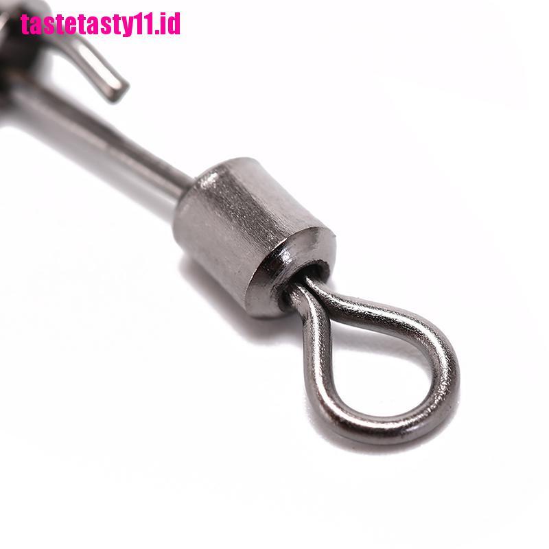 10 Pcs Kunci Putar Interlock Snap Bahan Baja Untuk Memancing