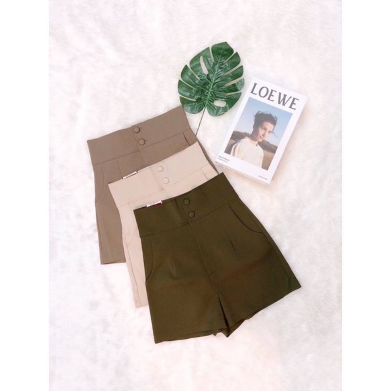 016 TON BEWRY CELANA PENDEK MODEL  HIGHWAIST KANCING 2 ZIPPER DEPAN IMPORT Best seller short pants wanita