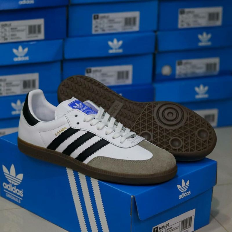 SEPATU CASUAL PRIA ADIDAS SAMBA OG WHITE BLACK ORIGINAL