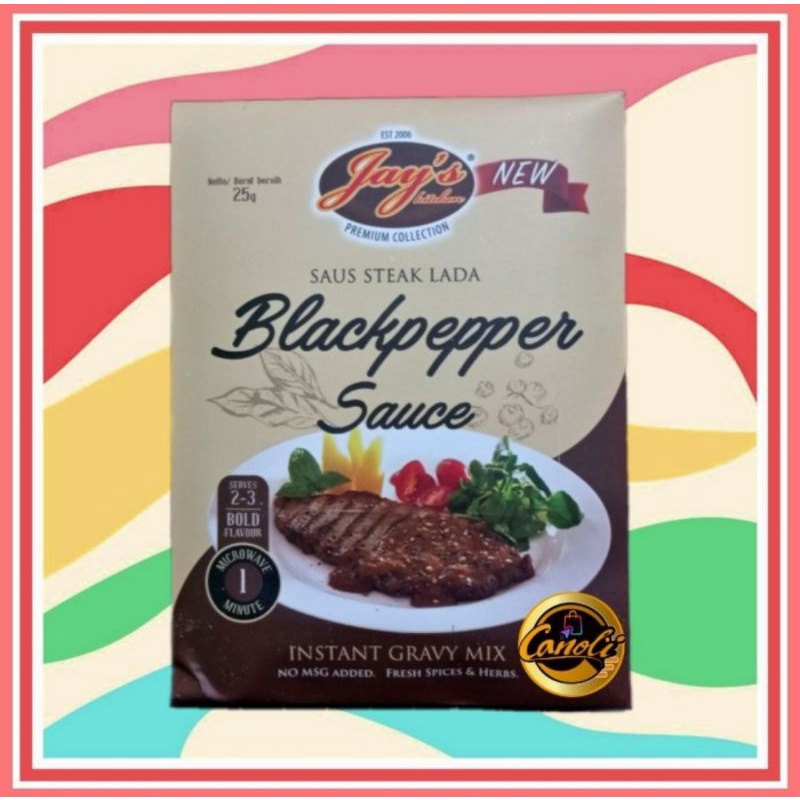 jays kitchen black pepper sauce / saus steak lada hit 25gr