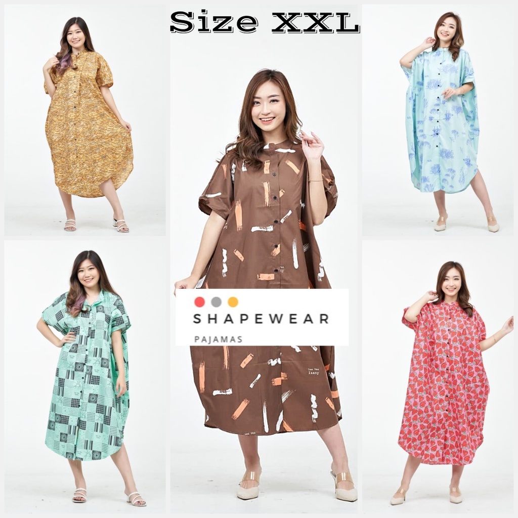 SW piyama murah daster murah Long Dress COWAY JUMBO Full Kancing Wanita Size XXL
