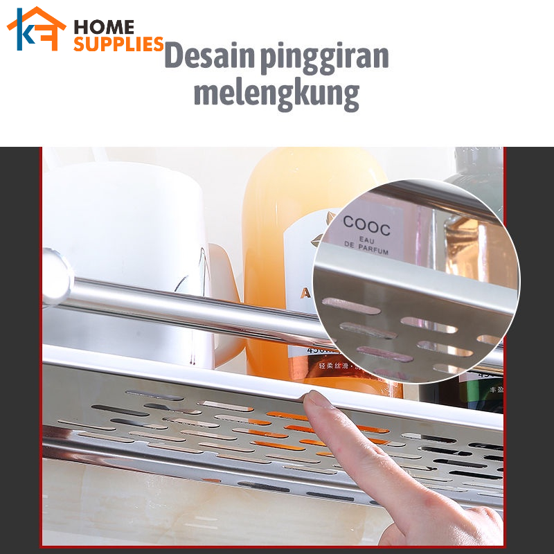 【KF】Rak Gantung Stainless Steel Dinding 3 Tingkat Tempat Sabun Rak Dapur Tempel Anti Karat