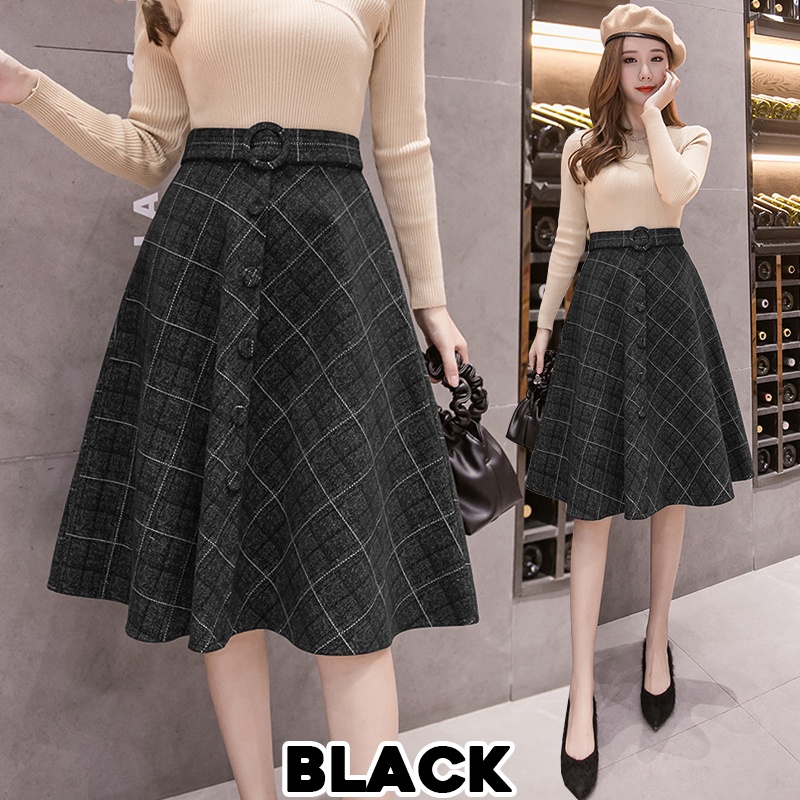 KARAKOREA 310 Flare Heejin Skirt/Korean Women Skirt/Midi Skirt/Rok Midi/Rok Korea