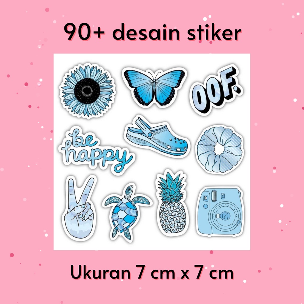

Sticker Aesthetic Blue Edition / Stiker Estetik 7x7 cm / Stiker Murah