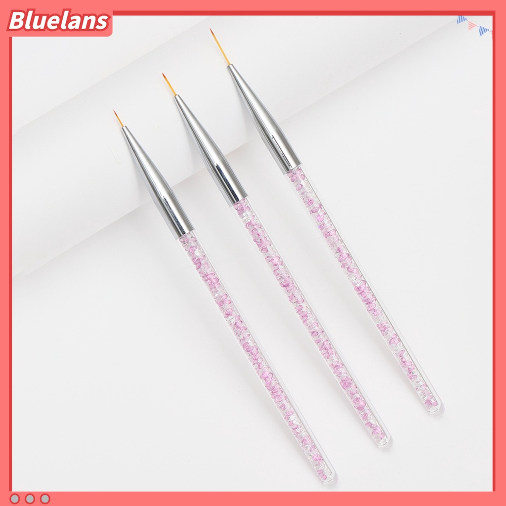 (In Stock) Kacamata Hitam Lensa Warna Warni ♡3 Pcs Pen Liner Bahan Nilon Wol Untuk Menggambar Nail Art