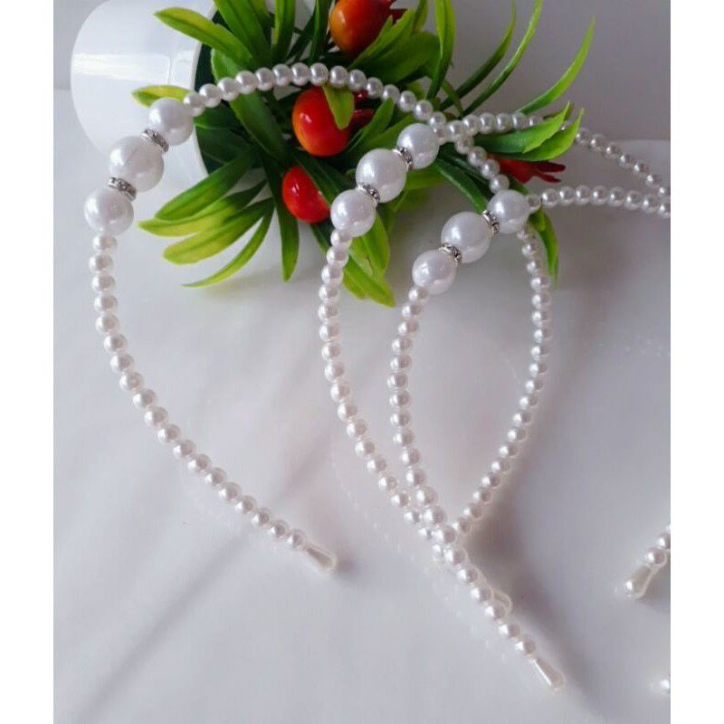 Bando Korea Mutiara Pearl Headband Korean Hairband Bando Mutiara