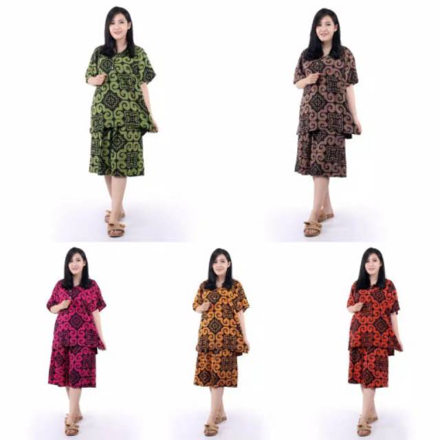 SETELAN DASTER BATIK CELANA PENDEK MURAH SETELAN BAJU TIDUR NYAMAN SETELAN WANITA BUSUI PEKALONGAN