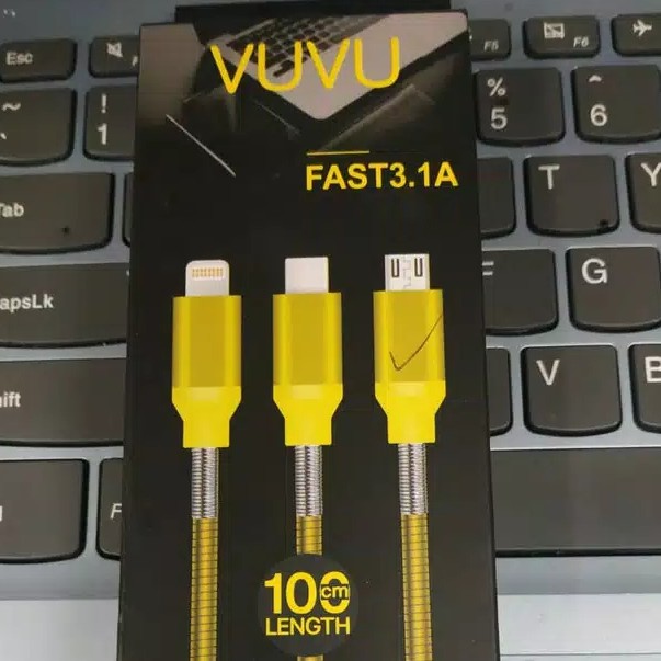 Kabel Data Vuvu Metal Series 100cm Fast 3.1A Micro USB