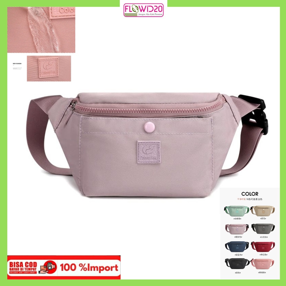 colorful fox 103 tas punggung wanita waistbag wanita bahan nilon parasut