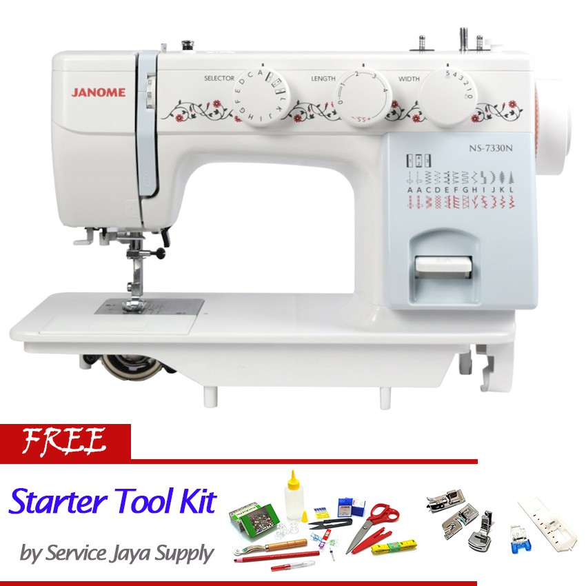 Mesin Jahit JANOME NS 7330N Semi Portable Flatbed Body Besi