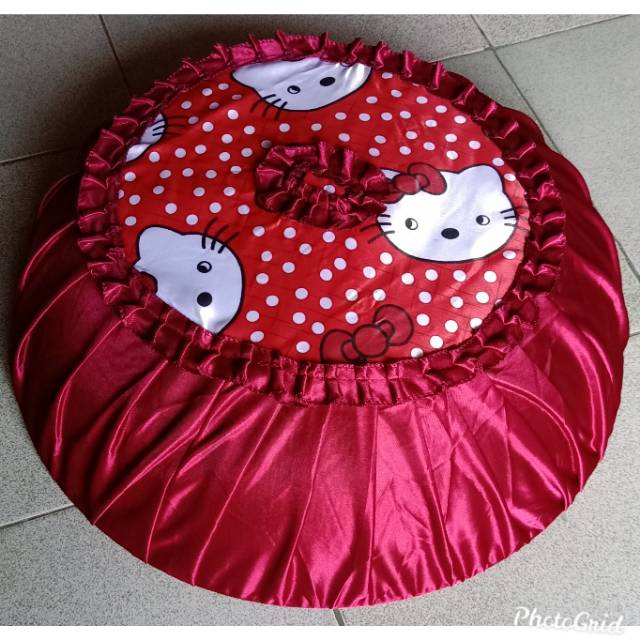 Sarung tudung saji bulat motif hello kitty