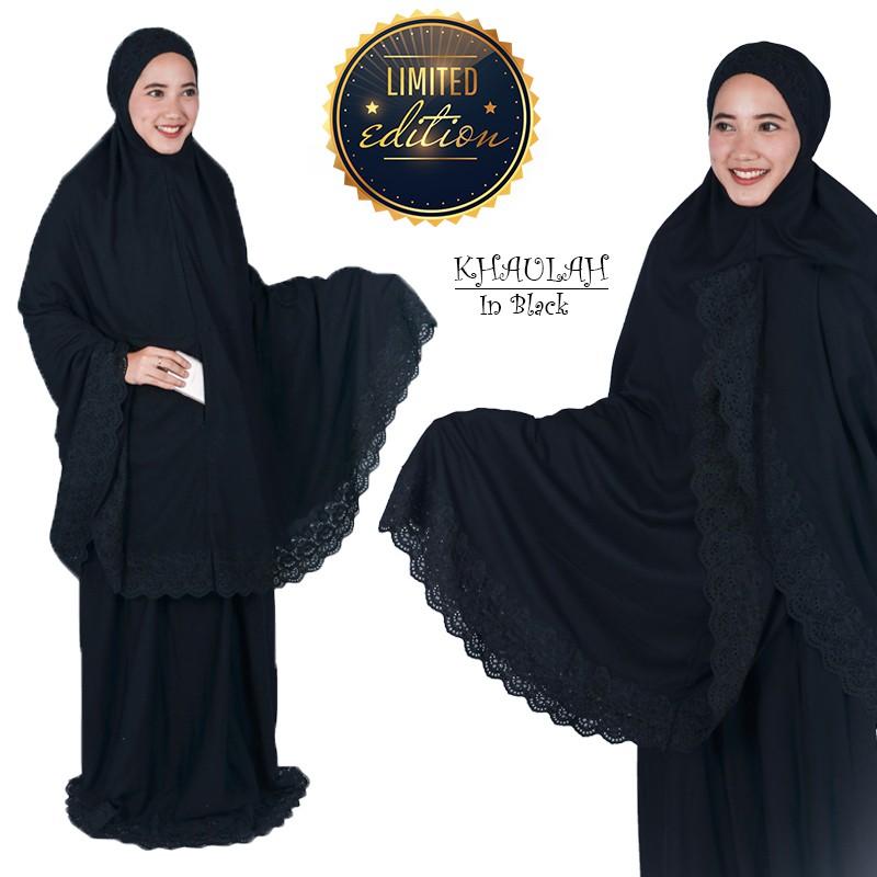 Rozalia Mukena Hitam Katun Premium