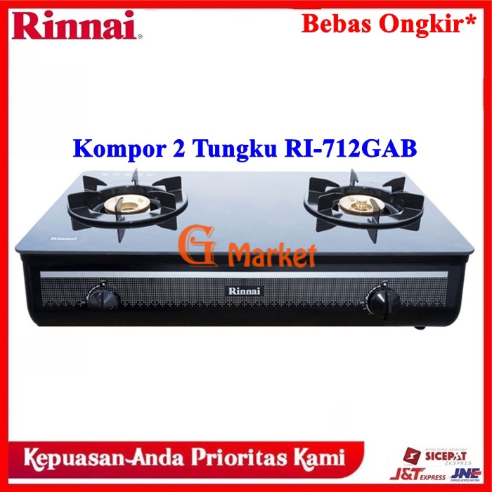 Jual Rinnai Kompor Gas Kaca 2 Tungku Ri712gab Tempered Gas Cooker Ri 712 Gab Ri 712gab 100 Original Shopee Indonesia