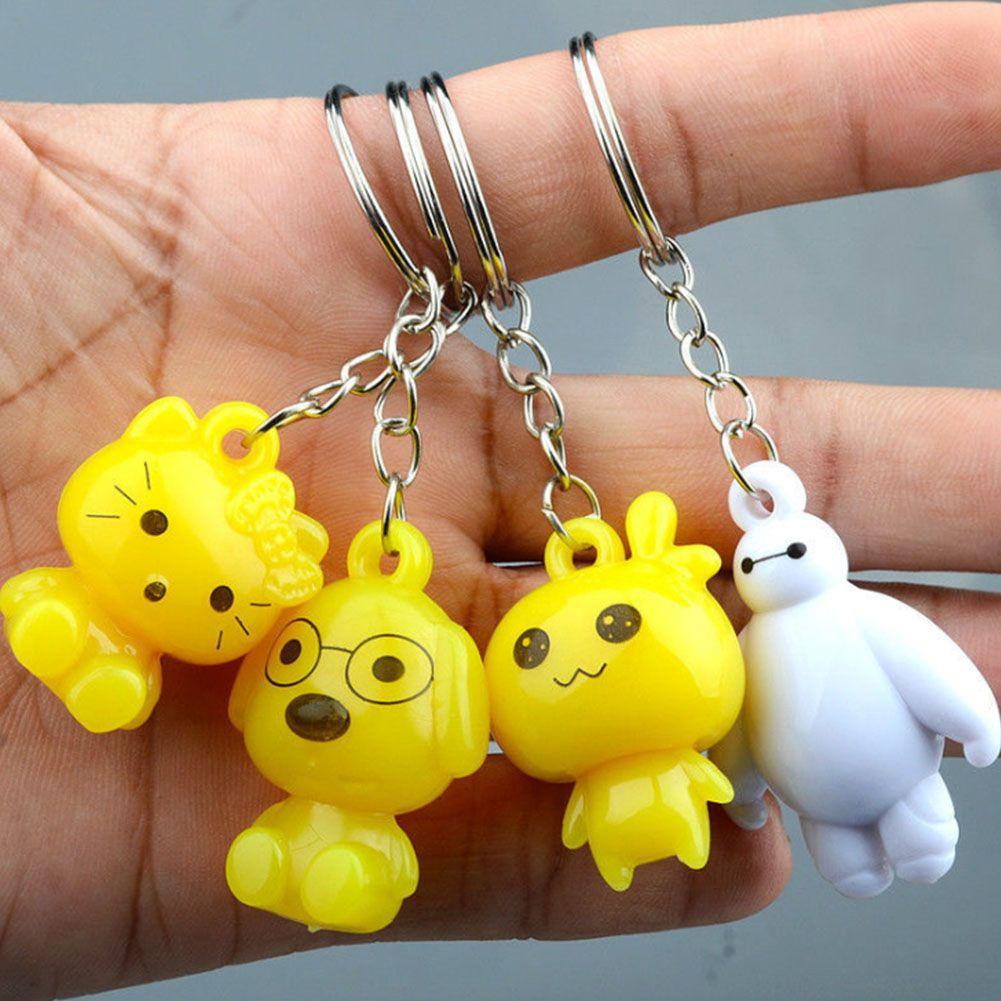 Wonder Gantungan Kunci Untuk Anak Perempuan Wanita Dekorasi Rumah Key Ring Lucu Kartun Baymax Putih