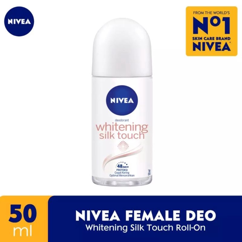 NIVEA DEODORANT WHITENING SILK ROLL ON 50ML