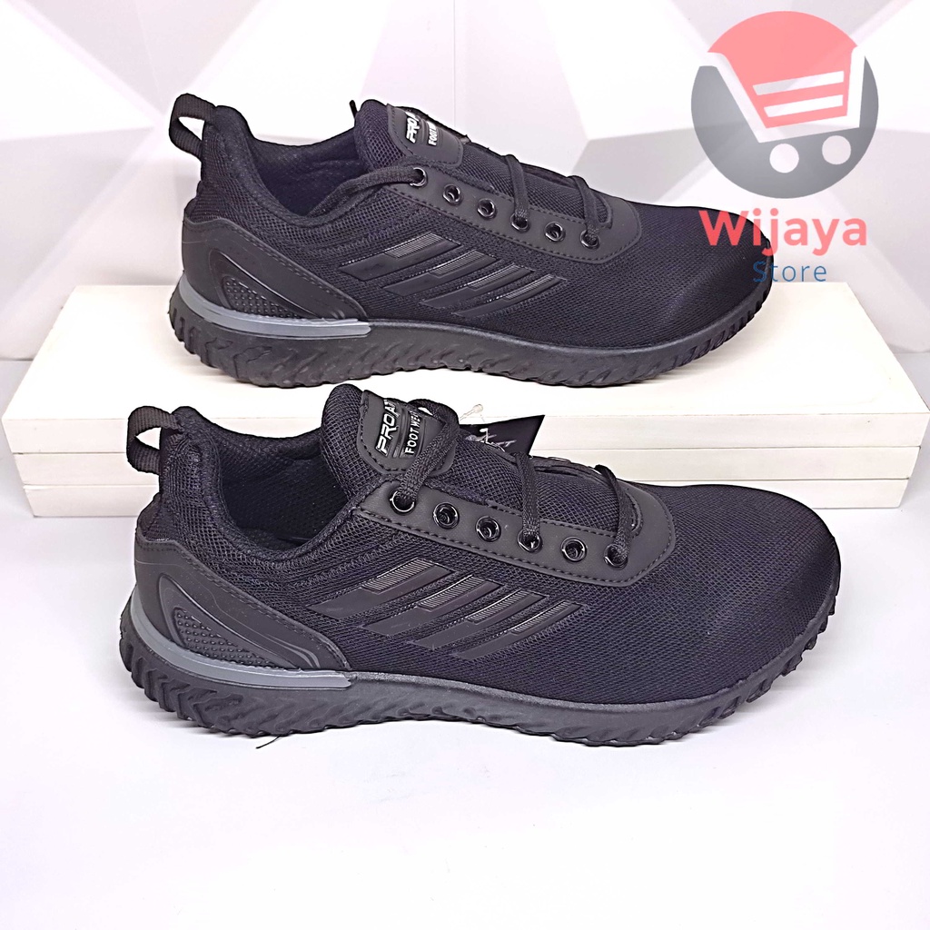 Sepatu Sneaker Sekolah Pro Att 37-40 Desain Hitam Polos Putih dengan Kualitas Terbaik untuk Anak Sekolah TEC 890 LCH 720