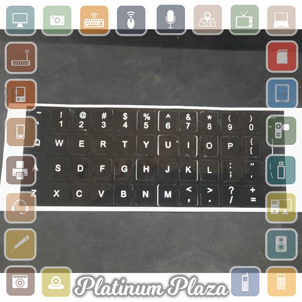 English Layout Sticker for Keyboard / Stiker Keyboard - Black`60YOMQ-