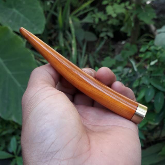 Pipa kayu galih secang warna natural 9-11cm