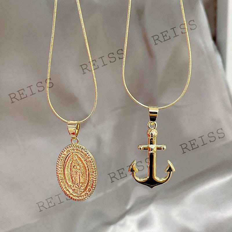 REISS St Benediktus Perhiasan Kalung Notre Dame Emas Stainless Steel San