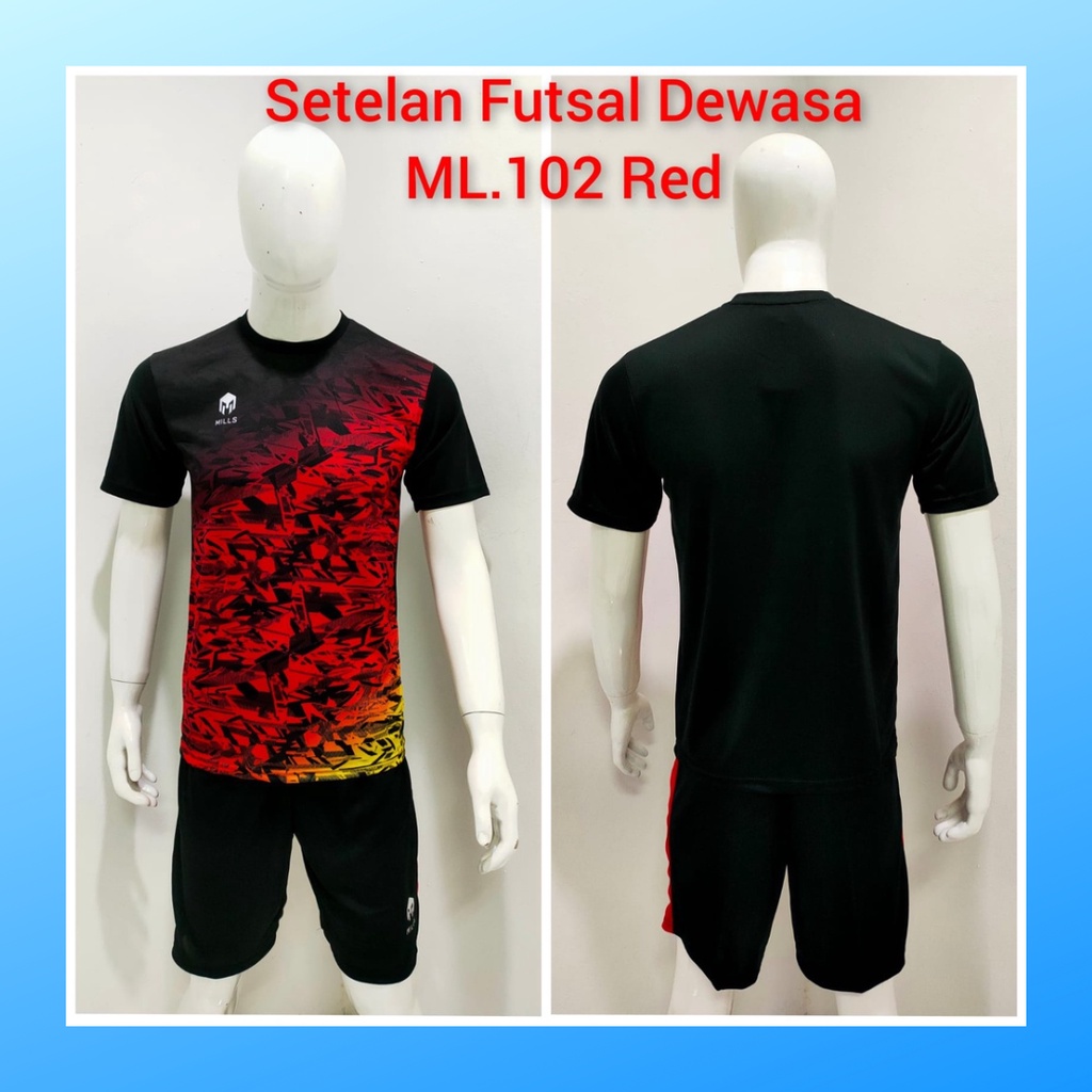 jersey futsal pria kaos sepak bola baju dan celana setelan wanita dewasa t-shirt outfit seragam jarsey kostum olahraga pakaian apparel print sport jersy soccer casual jersi suit ML102 merah